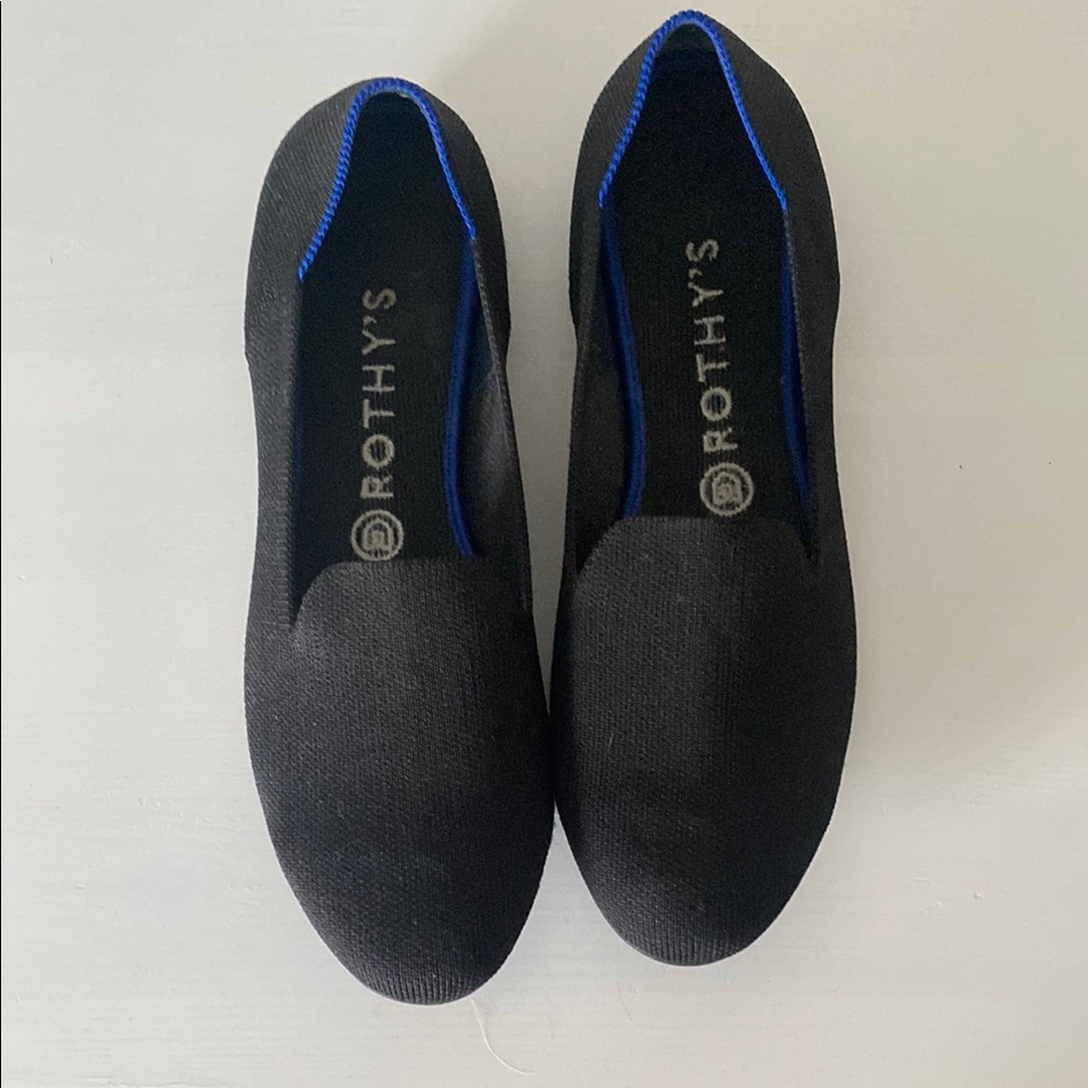 Rothy's Black Loafers Sleek Slip-On Comfort Size 9. Great condition